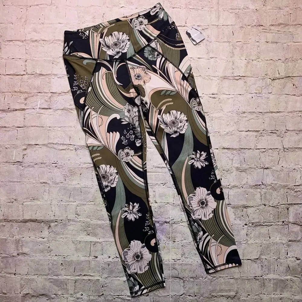 Free People Wave Crush Leggings in Black Combo